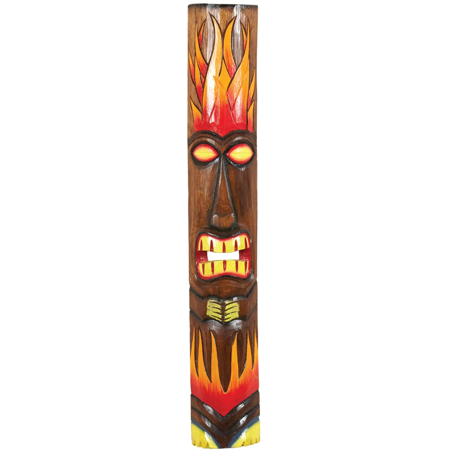 Ram Game Room Large Fire Tiki Mask in - Professional Wall Decor for Poker and Game Rooms