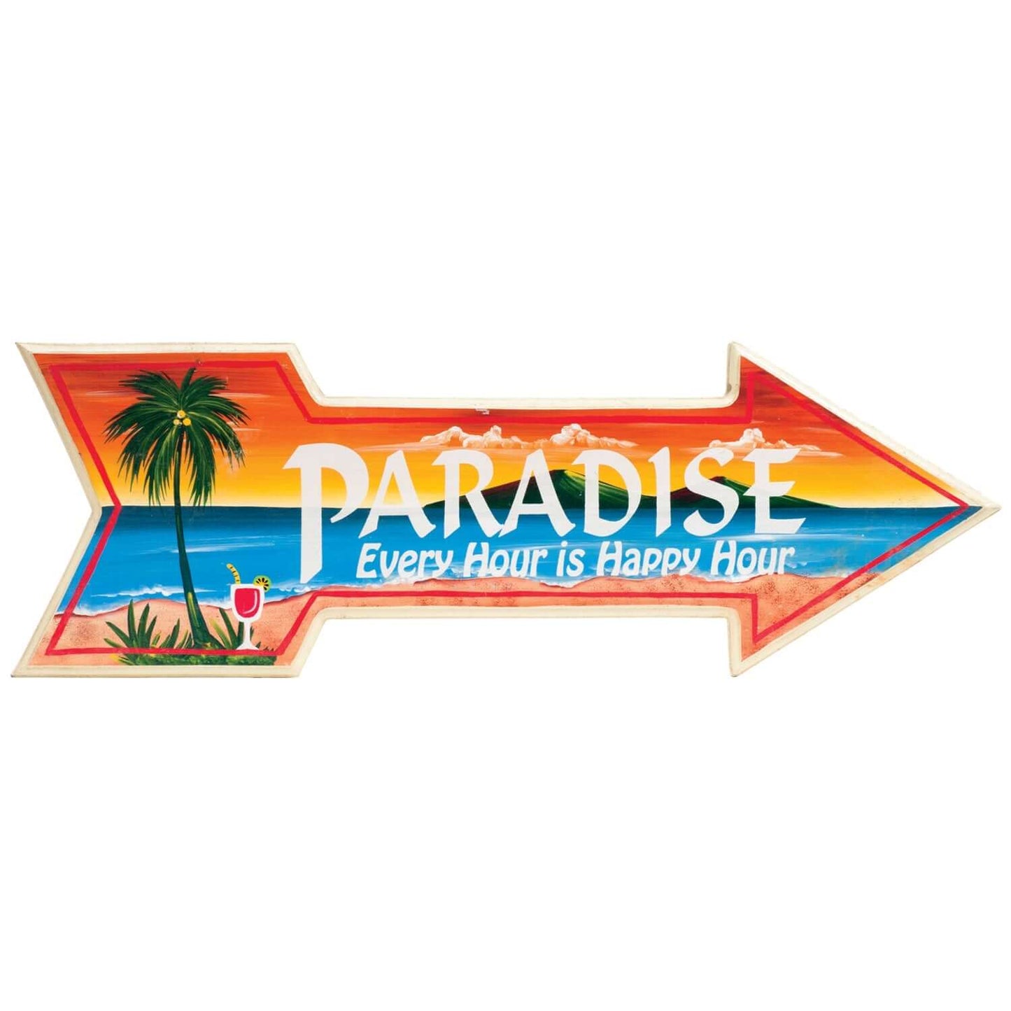 Ram Game Room Paradise, Every Hour Is Happy Hour in - Professional Wall Sign for Poker and Game Rooms