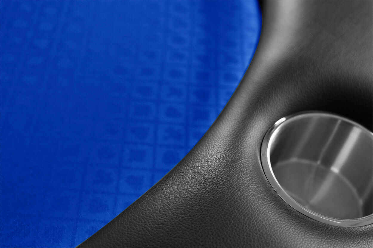 Aces Pro Alpha (LED) - BBO Poker Tables- 11-Player Aces Pro Alpha Table with Dedicated Dealer Position Blue Water Resistant Felt Detailed View