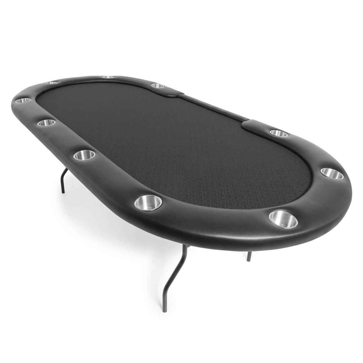 Black Suited Water Resistant - Aces Pro Professional Water Resistant Black Folding Poker Table - 10 Player Oval Design
