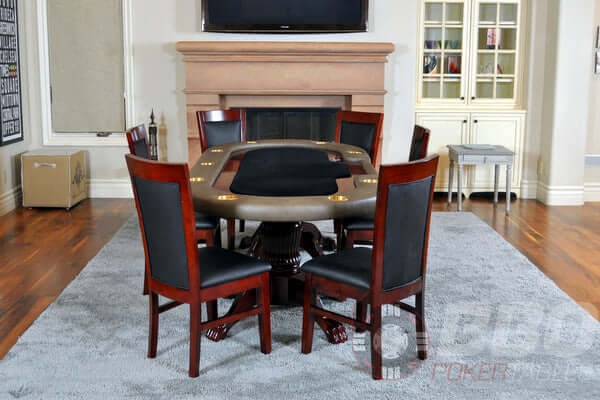 Mahogany Poker Chairs Set paired with Traditional Poker Table