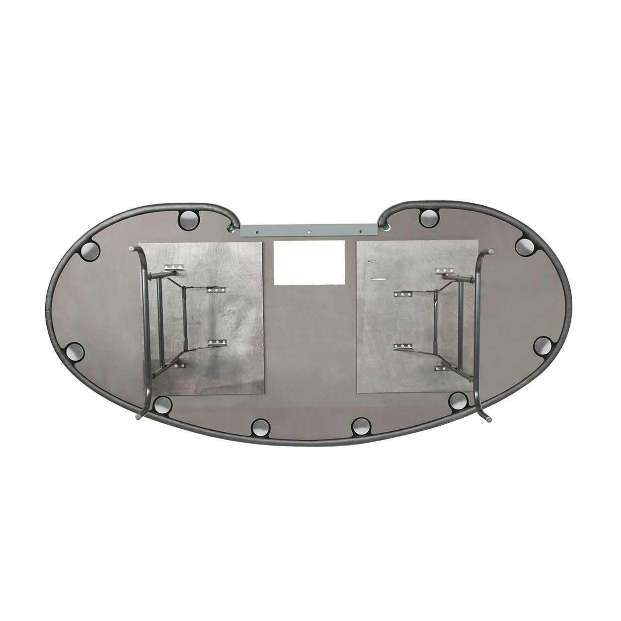 Prestige 108-Inch Kidney Bean Folding Poker Table with Dealer Cutout underside