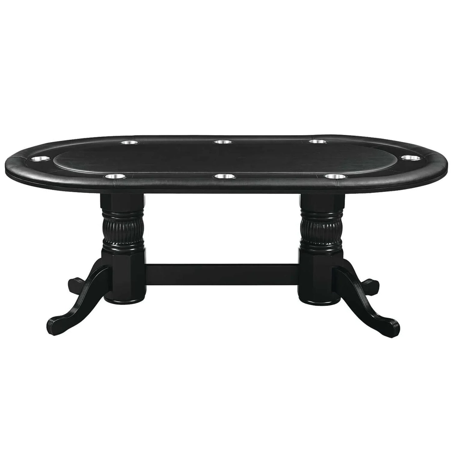 84 Inch Texas Hold'em Poker Table in Black Finish
