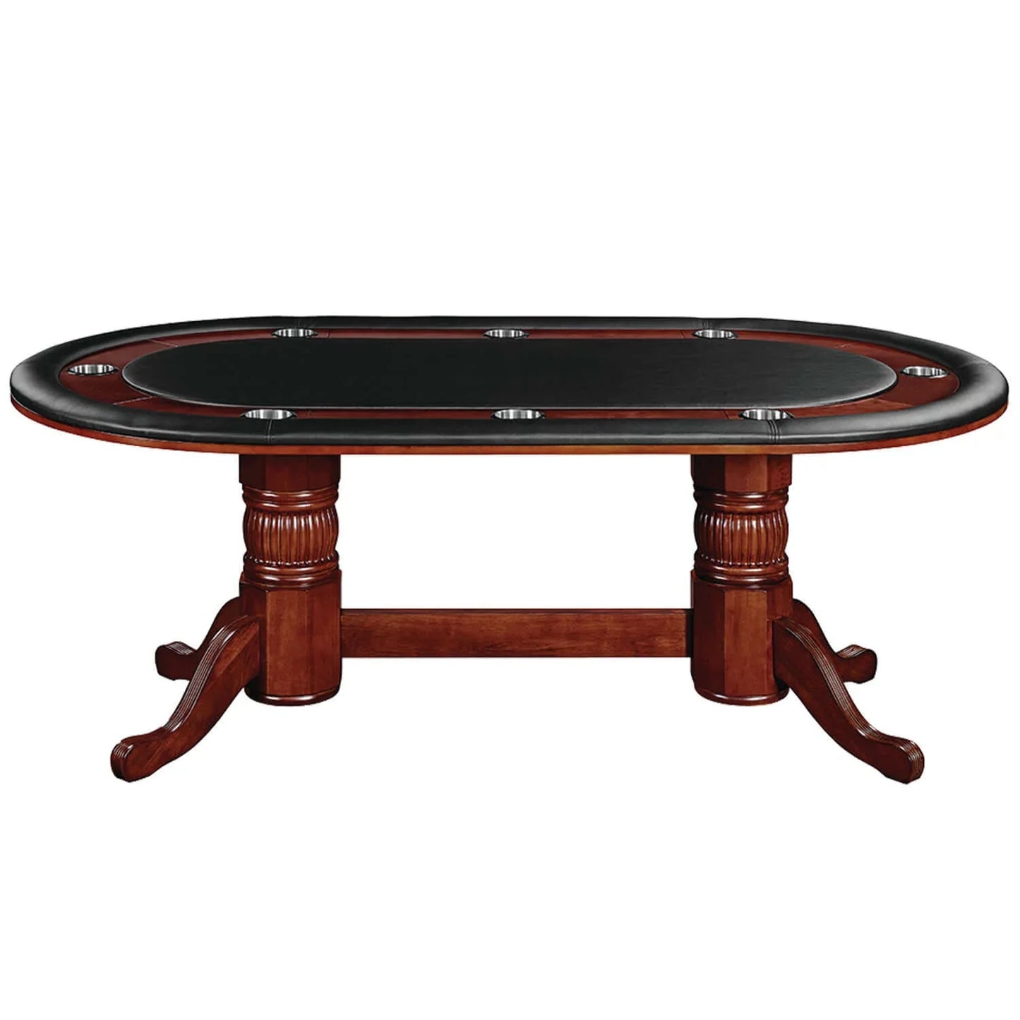 84 Inch Texas Hold'em Poker Table in English Tudor Finish