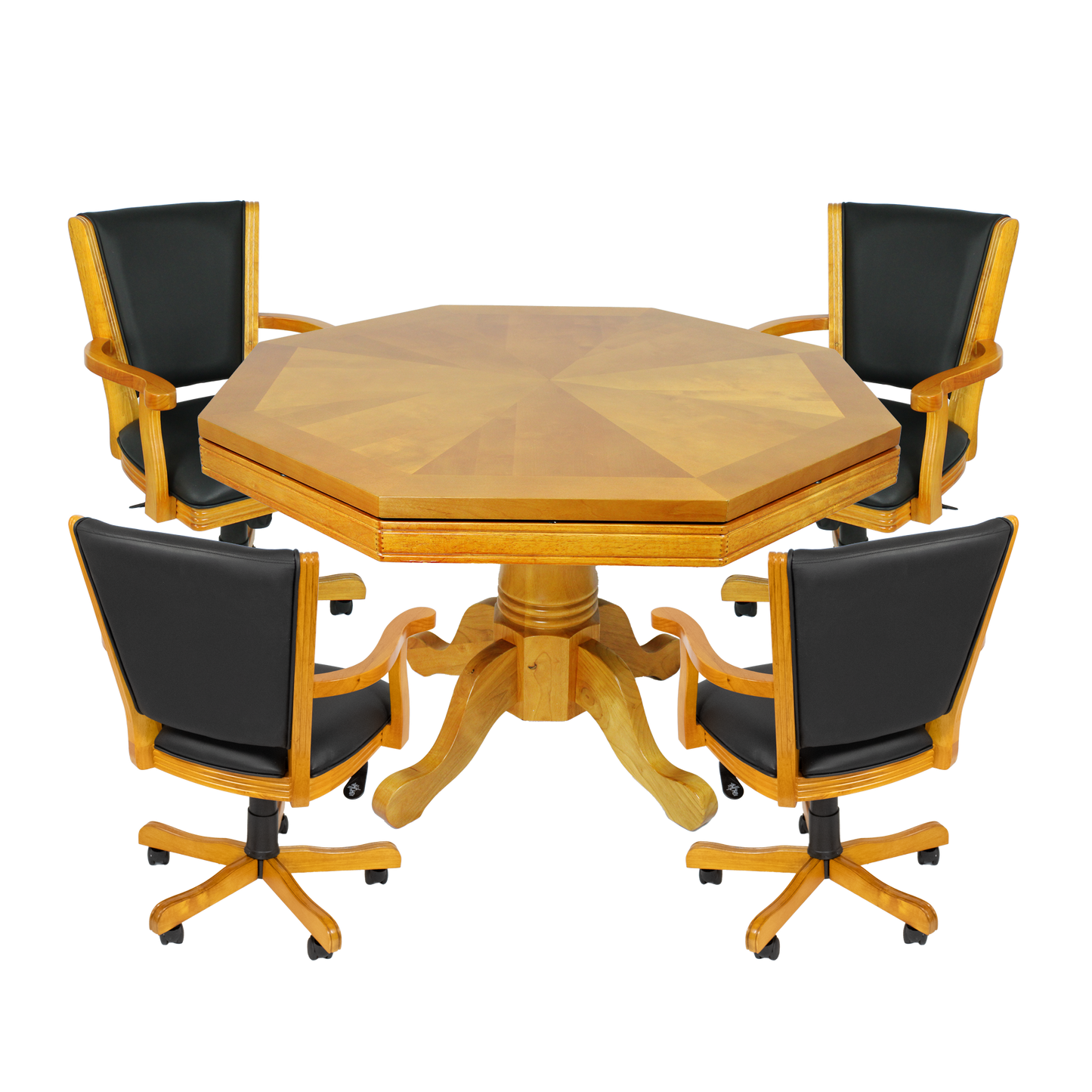 Kingston 48-in Convertible Gaming Table Set with 4 Arm Chairs