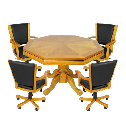 Kingston 48-in Convertible Gaming Table Set with 4 Arm Chairs