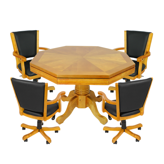 Kingston 48-in Convertible Gaming Table Set with 4 Arm Chairs