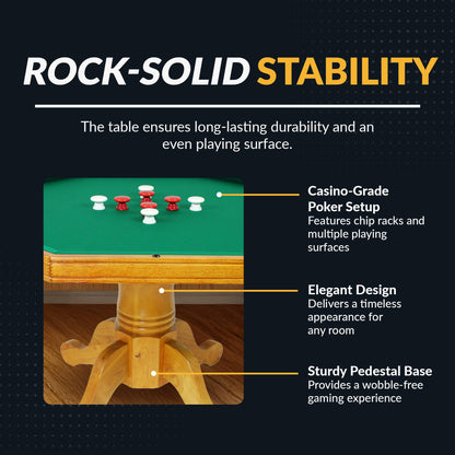 Kingston 48-in Convertible Gaming Table Set with 4 Arm Chairs