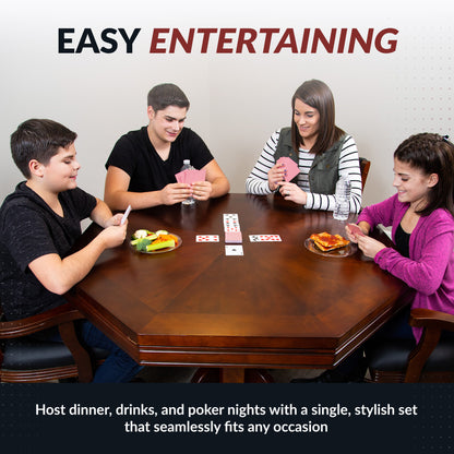 Kingston 48-in Convertible Gaming Table Set with 4 Arm Chairs