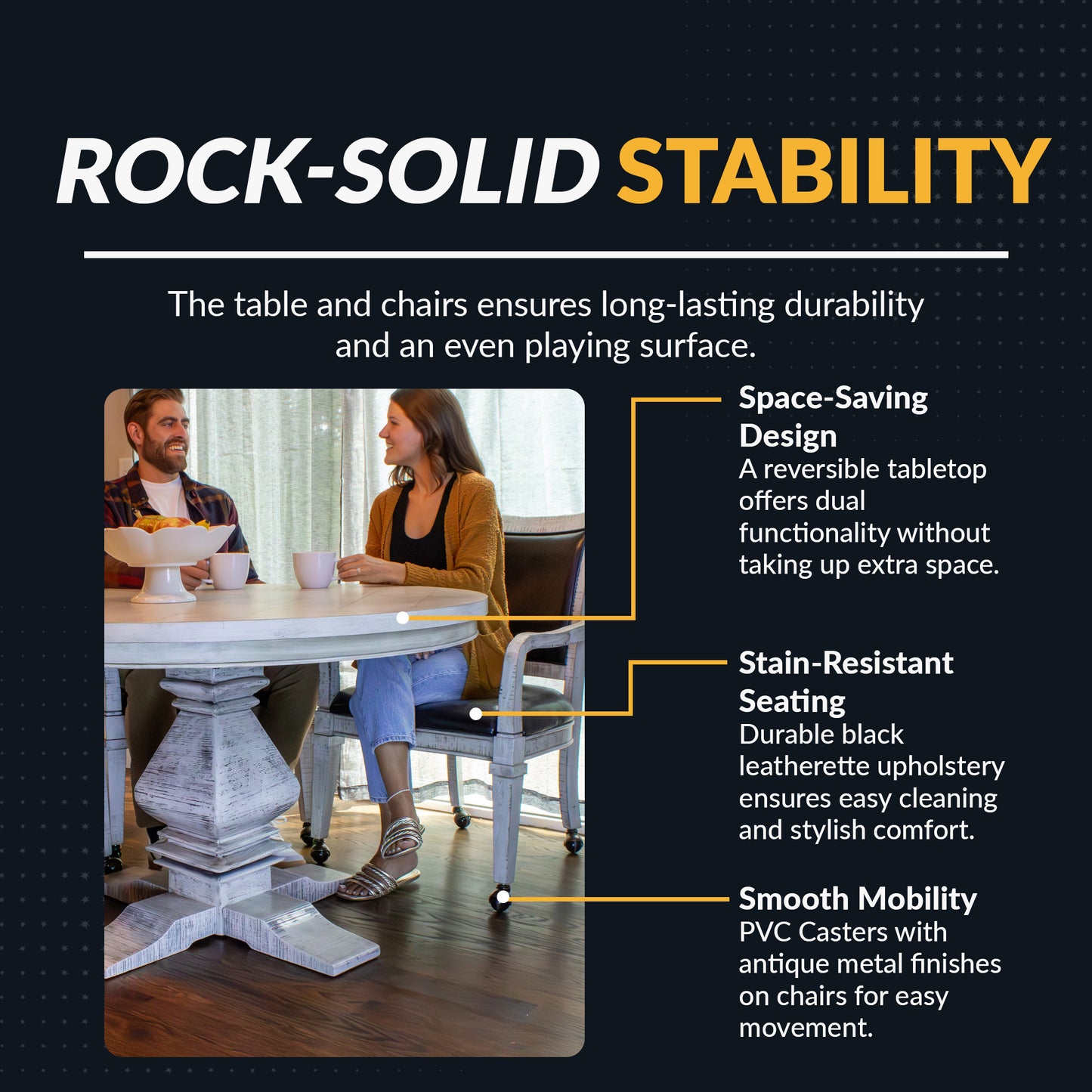 Montecito Dining and Game Table Set - Driftwood