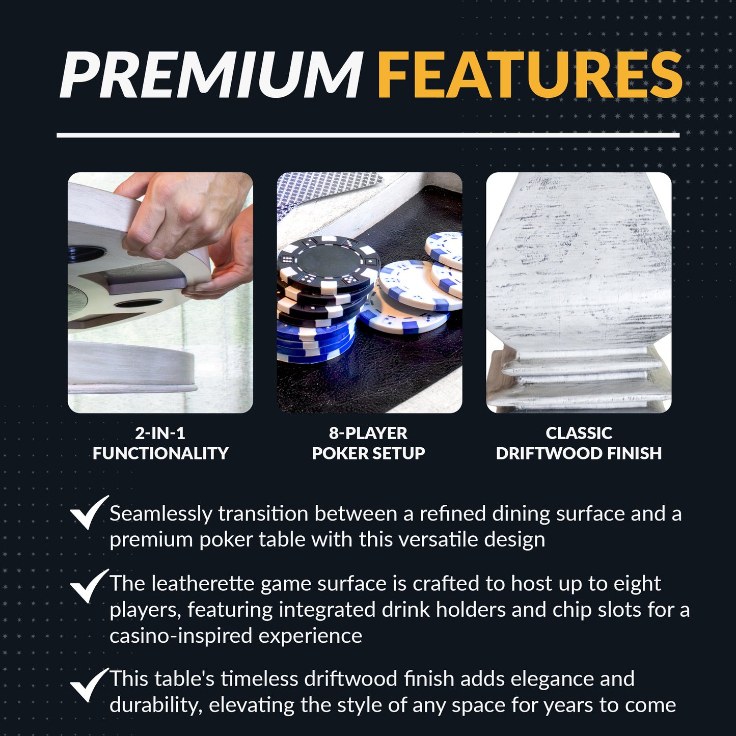 Montecito Dining and Game Table Set - Driftwood