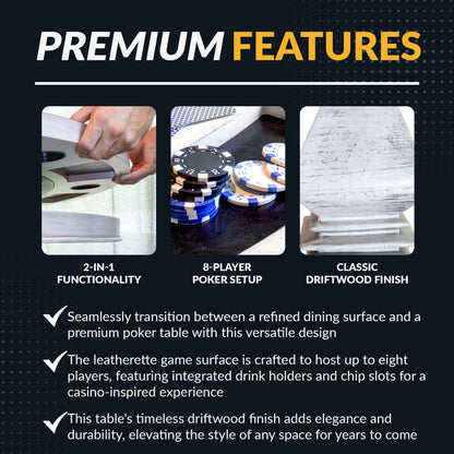 Montecito Dining and Game Table Set - Driftwood