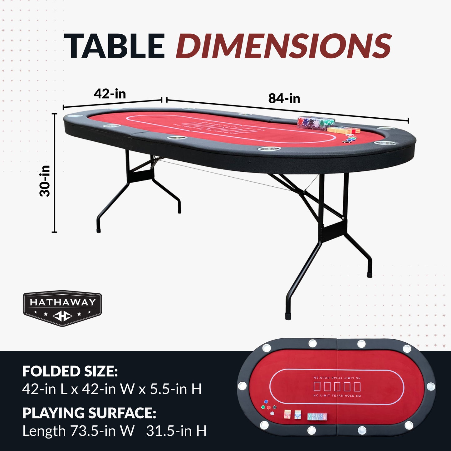 Fourth Street Folding Game Table- Hathaway