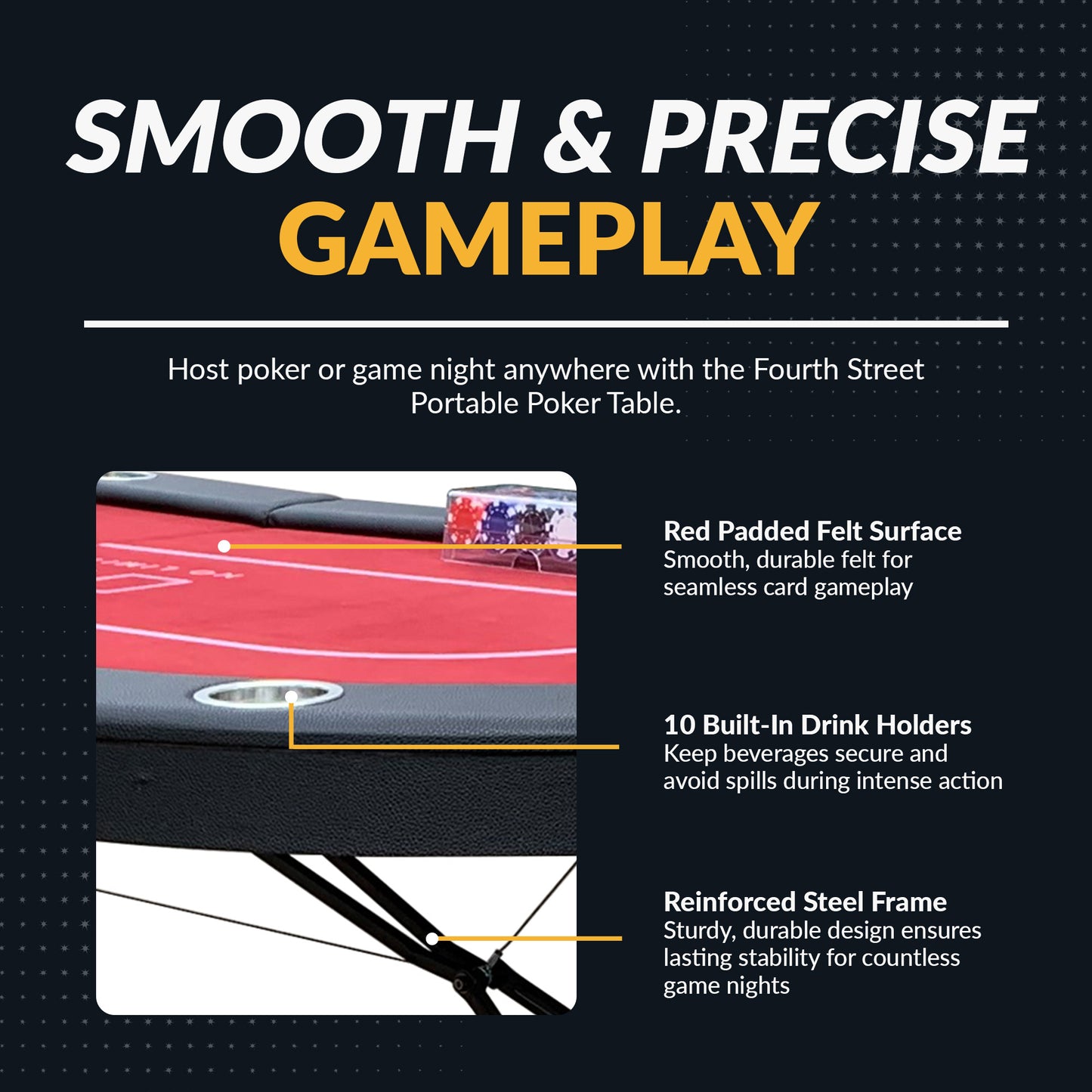 Fourth Street Folding Game Table- Hathaway