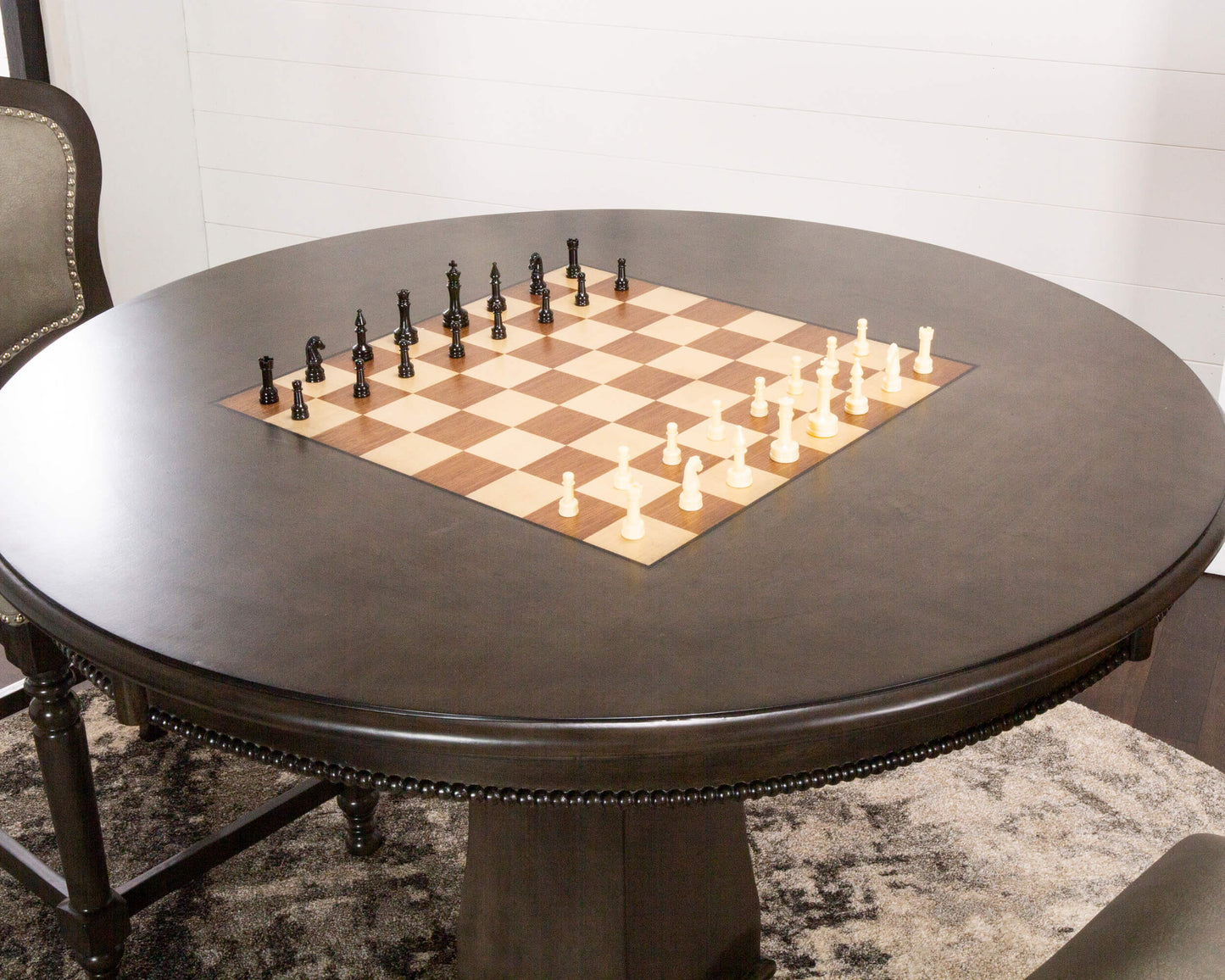 Sunset Trading Vegas 42" Counter Height Convertible Dining, Chess & Card Table - 3-in-1 Round Game Table