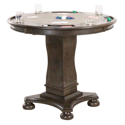 Sunset Trading Vegas 42" Counter Height Convertible Dining, Chess & Card Table - 3-in-1 Round Game Table