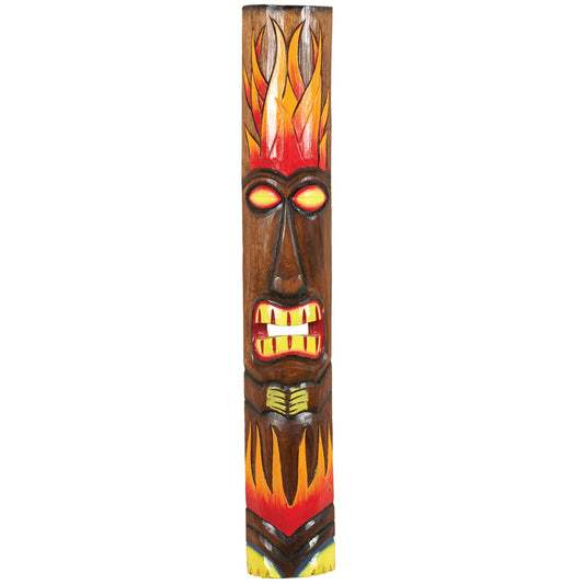 Ram Game Room Large Fire Tiki Mask in - Professional Wall Decor for Poker and Game Rooms