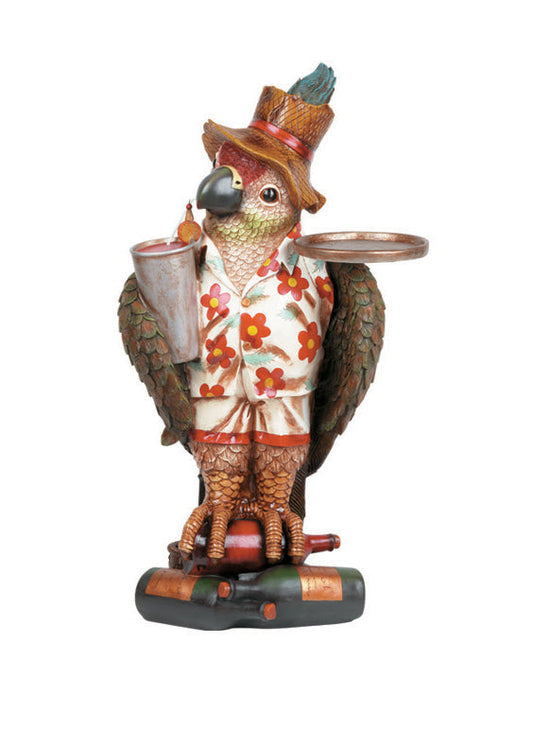 Ram Game Room Mini Parrot Waiter in - Professional Statue for Poker and Game Rooms