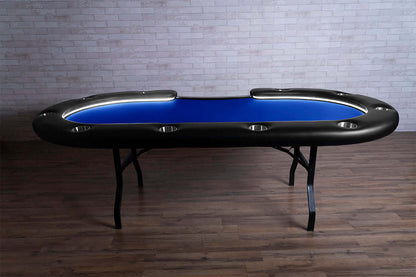 Blue Standard- Aces Pro Alpha (LED) - BBO Poker Tables- 11-Player Aces Pro Alpha Table with Dedicated Dealer Position Blue Felt