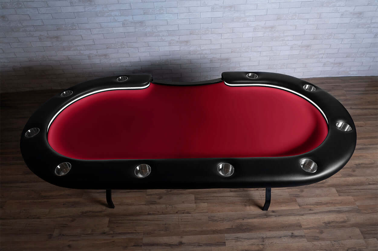Aces Pro Alpha (LED) - BBO Poker Tables- 11-Player Aces Pro Alpha Table with Dedicated Dealer Position Red Felt