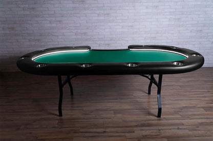 Green Suited Water Resistant - Aces Pro Alpha (LED) - BBO Poker Tables- 11-Player Aces Pro Alpha Table with Dedicated Dealer Position Water Resistant Green Felt