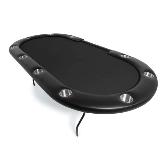 Black Standard- Aces Pro Plus Professional Folding Poker Table - 10 Player Capacity with Black Felt