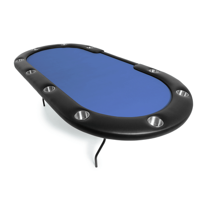 Blue Standard- Aces Pro Plus Professional Folding Poker Table - 10 Player Capacity with Blue Felt