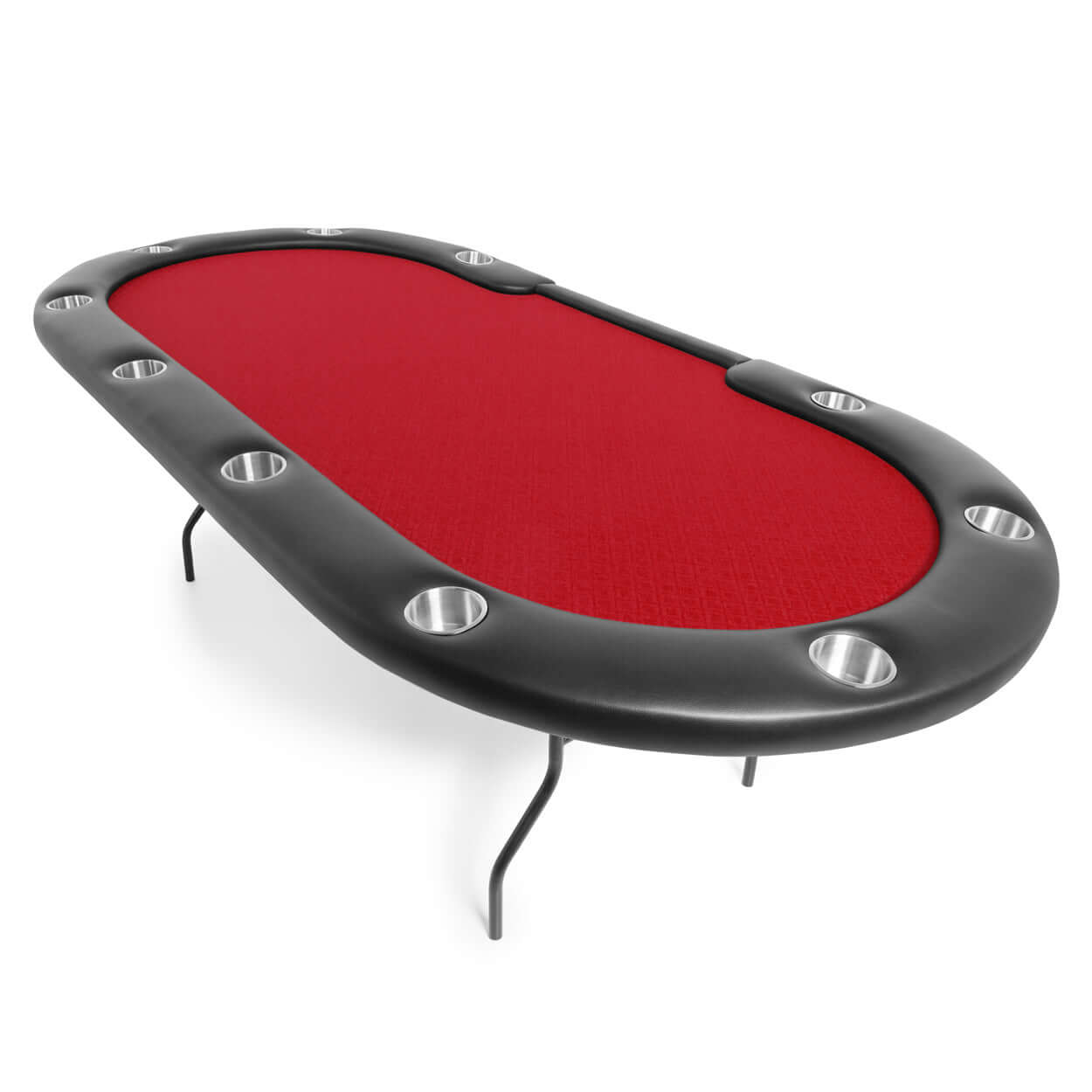 Red Suited Water Resistant - Aces Pro Plus Professional Folding Poker Table - 10 Player Capacity with Red Water Resistant Felt