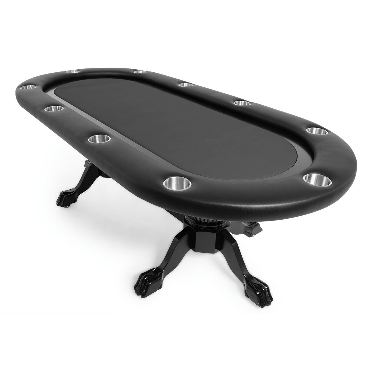 Black Standard- The Elite Poker Table — BBO Poker Tables in Black Felt - Professional Poker Table for Poker and Game Rooms