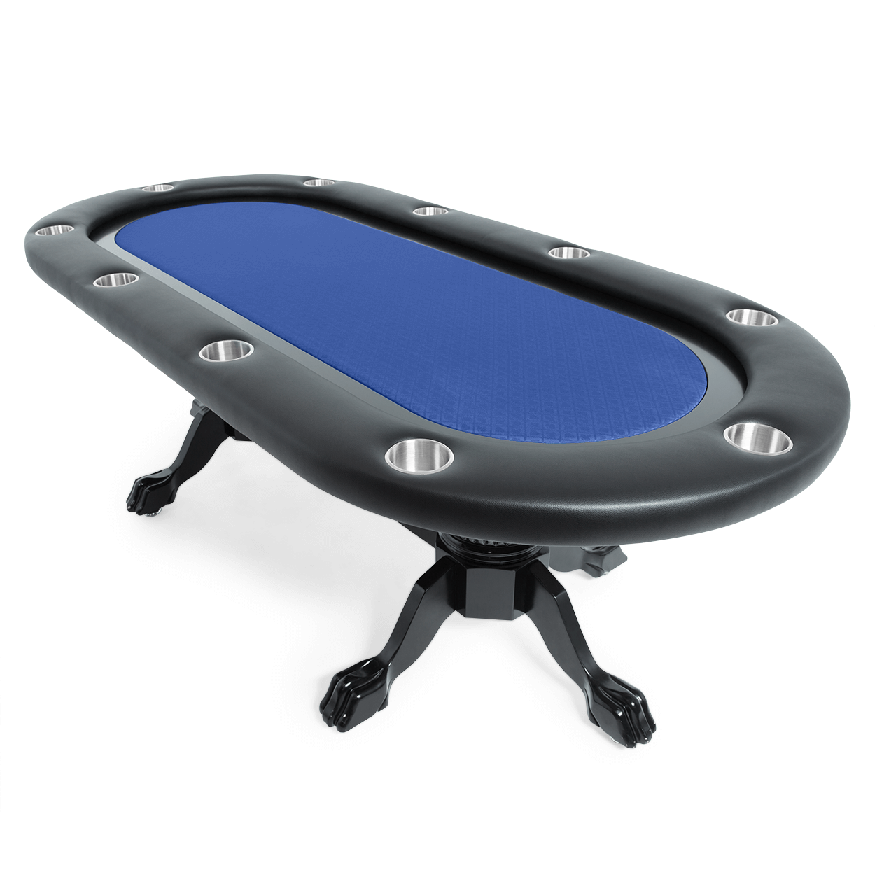 Blue Suited Water Resistant - The Elite Poker Table — BBO Poker Tables in Blue Water Resistant Felt - Professional Poker Table for Poker and Game Rooms