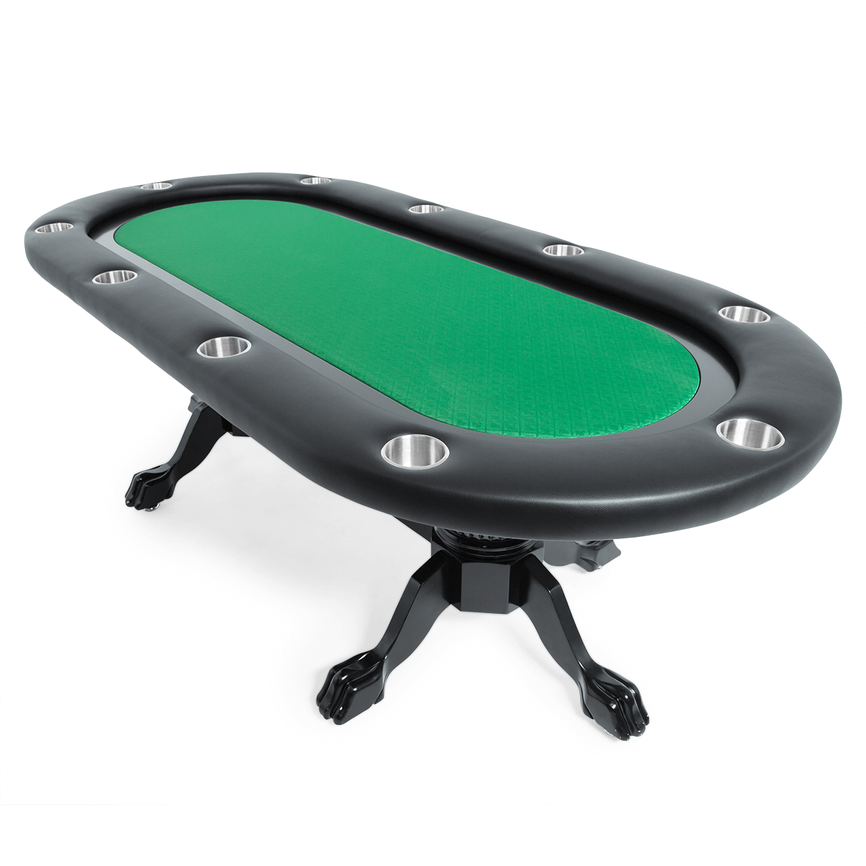 Green Suited Water Resistant - The Elite Poker Table — BBO Poker Tables in Green Water Resistant Felt - Professional Poker Table for Poker and Game Rooms