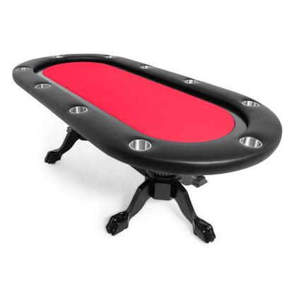 Red Standard- The Elite Poker Table — BBO Poker Tables in Red Felt - Professional Poker Table for Poker and Game Rooms