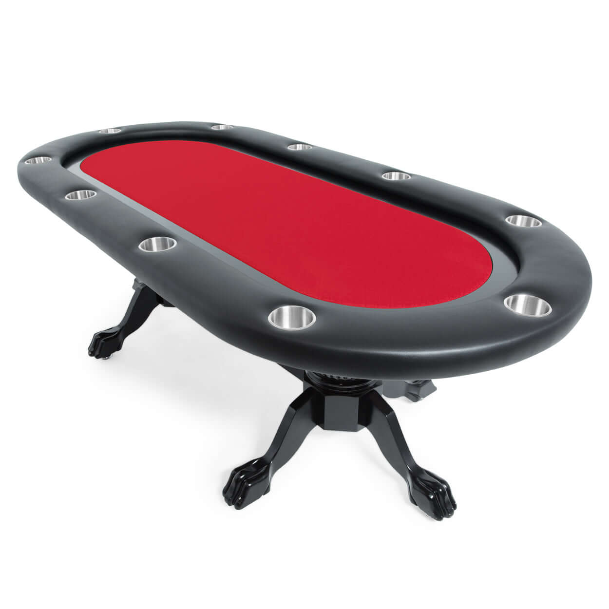 Red Suited Water Resistant - The Elite Poker Table — BBO Poker Tables in Red Water Resistant Felt - Professional Poker Table for Poker and Game Rooms