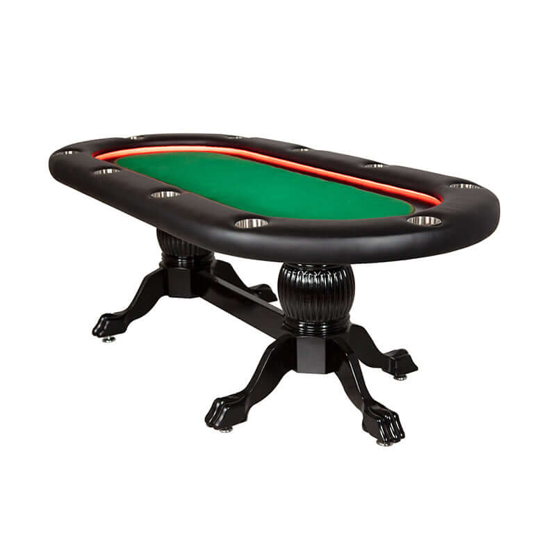 Green Standard- Elite Alpha LED Poker Table with Integrated Lighting Green Felt