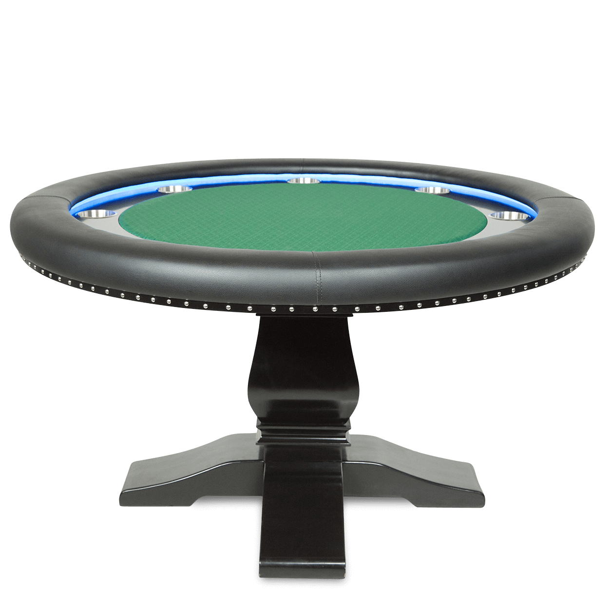 Green Suited Water Resistant - The Ginza LED Green Water Resistant Felt Round Poker Table — BBO Poker Tables in - Professional Poker Table for Poker and Game Rooms