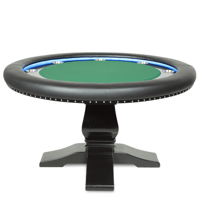 Green Suited Water Resistant - The Ginza LED Green Water Resistant Felt Round Poker Table — BBO Poker Tables in - Professional Poker Table for Poker and Game Rooms