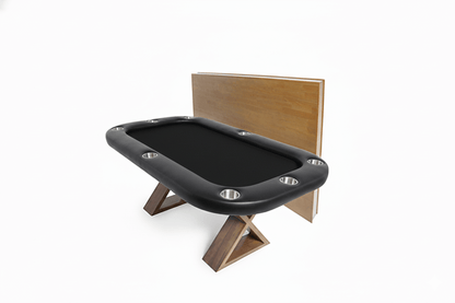 Black Standard- The Helmsley Poker & Dining Table — BBO Poker Tables- Helmsley Walnut Dining Table with Matching Wood Top