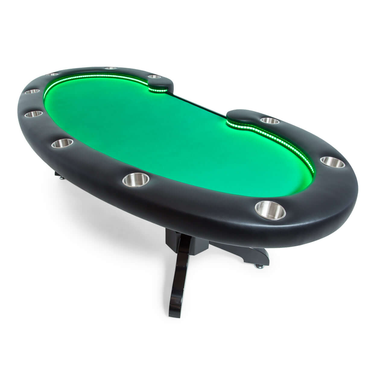 Green Standard- Lumen HD LED Poker Table — BBO Poker Tables Green Felt - Professional Poker Table for Poker and Game Rooms