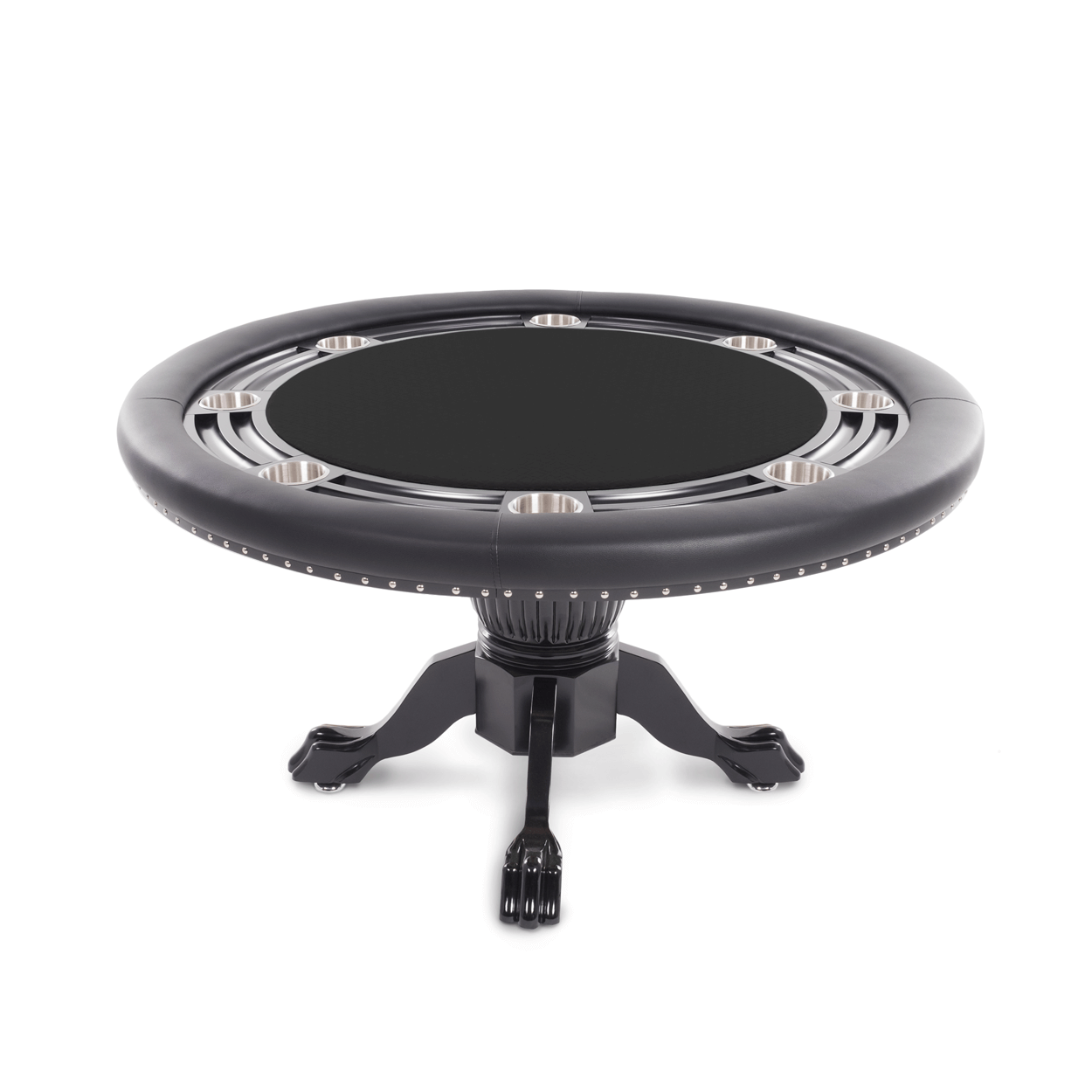 Black Suited Water Resistant - The Nighthawk- BBO Poker Tables in Black Water Resistant Surface - Professional Poker Table for Poker and Game Rooms