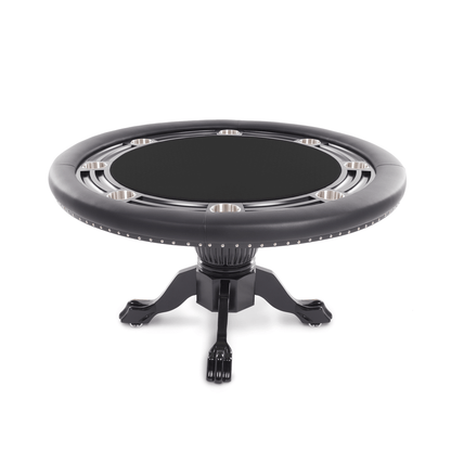 Black Suited Water Resistant - The Nighthawk- BBO Poker Tables in Black Water Resistant Surface - Professional Poker Table for Poker and Game Rooms