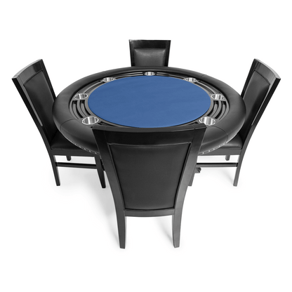 Blue Standard- The Nighthawk- BBO Poker Tables in Blue Felt - Professional Poker Table for Poker and Game Rooms