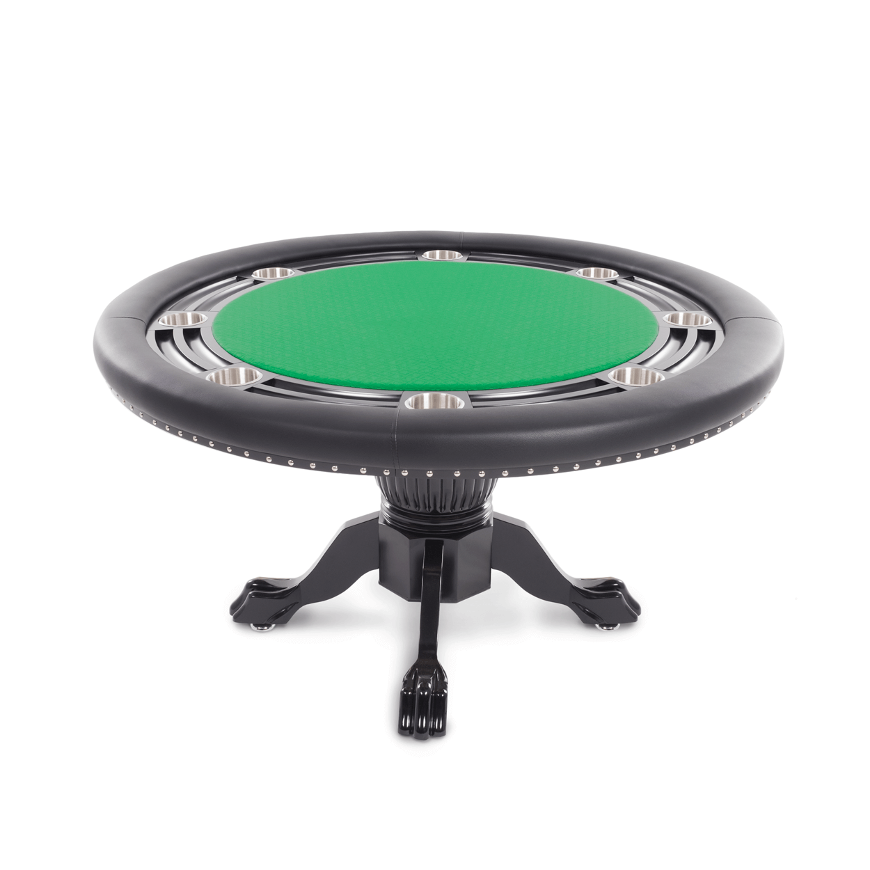 Green Suited Water Resistant - The Nighthawk- BBO Poker Tables in Green Water Resistant Felt - Professional Poker Table for Poker and Game Rooms