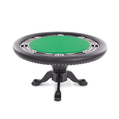 Green Suited Water Resistant - The Nighthawk- BBO Poker Tables in Green Water Resistant Felt - Professional Poker Table for Poker and Game Rooms