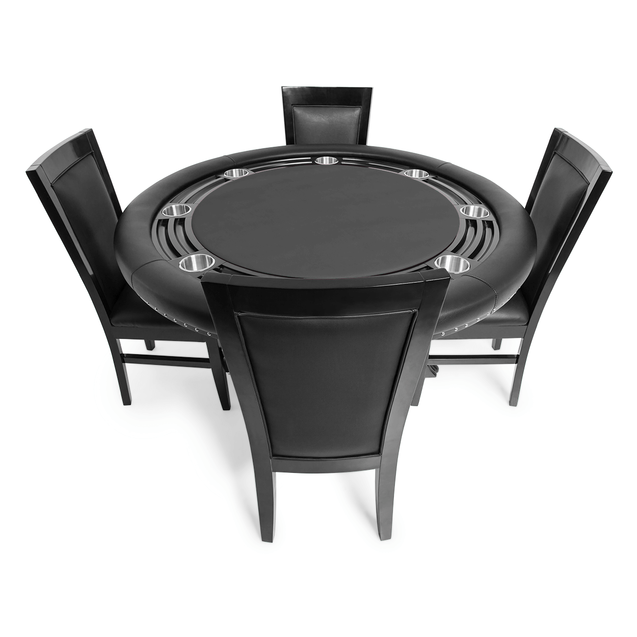  Black Standard- The Nighthawk- BBO Poker Tables- Black-Poker Table- Professional Poker Table for Poker and Game Rooms