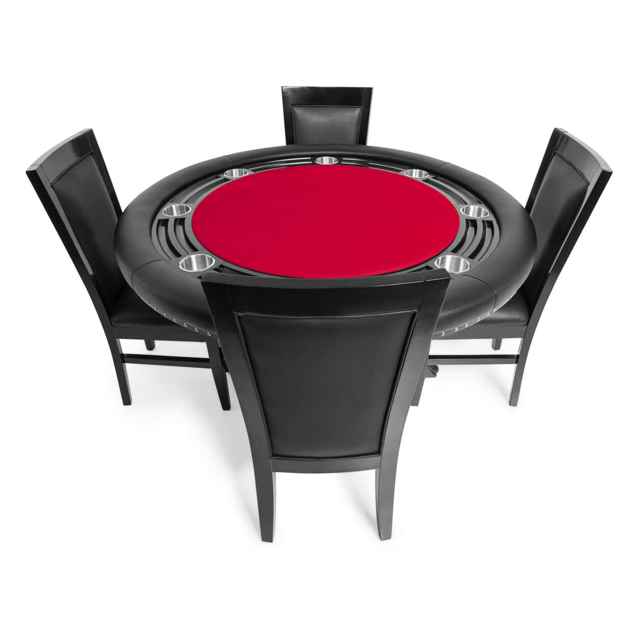  Red Standard- The Nighthawk- BBO Poker Tables in Red Felt - Professional Poker Table for Poker and Game Rooms
