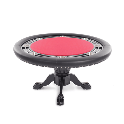 Red Suited Water Resistant - The Nighthawk- BBO Poker Tables in Red Water Resistant Felt - Professional Poker Table for Poker and Game Rooms
