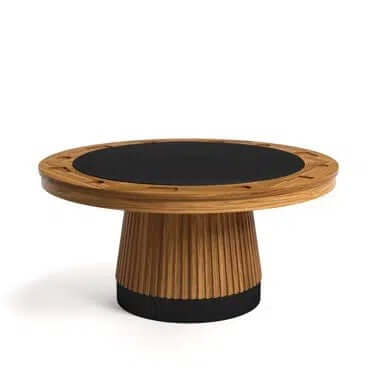 60 Inch Round Prohibition Poker Table in Matte Surface Walnut Table Only
