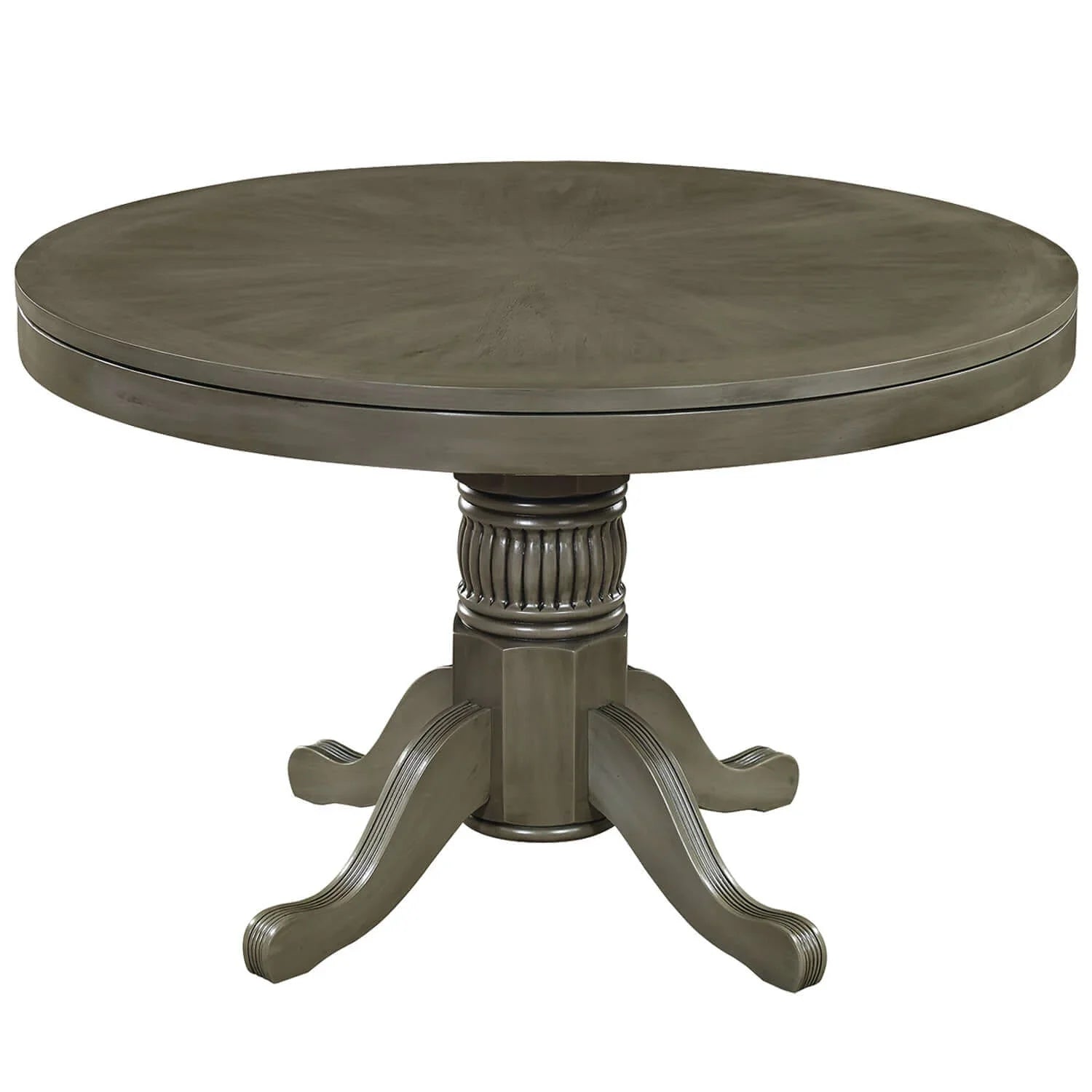 48" Convertible Dining Poker Table — 48 Inch Round Wood Dining Table in Slate Finish - Dining Mode for RAM Game Room Table