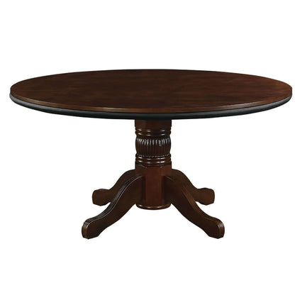 60" Convertible Dining Poker Table — 60 Inch Round Wood Dining Table in Cappuccino Finish - Dining Mode for RAM Game Room Table