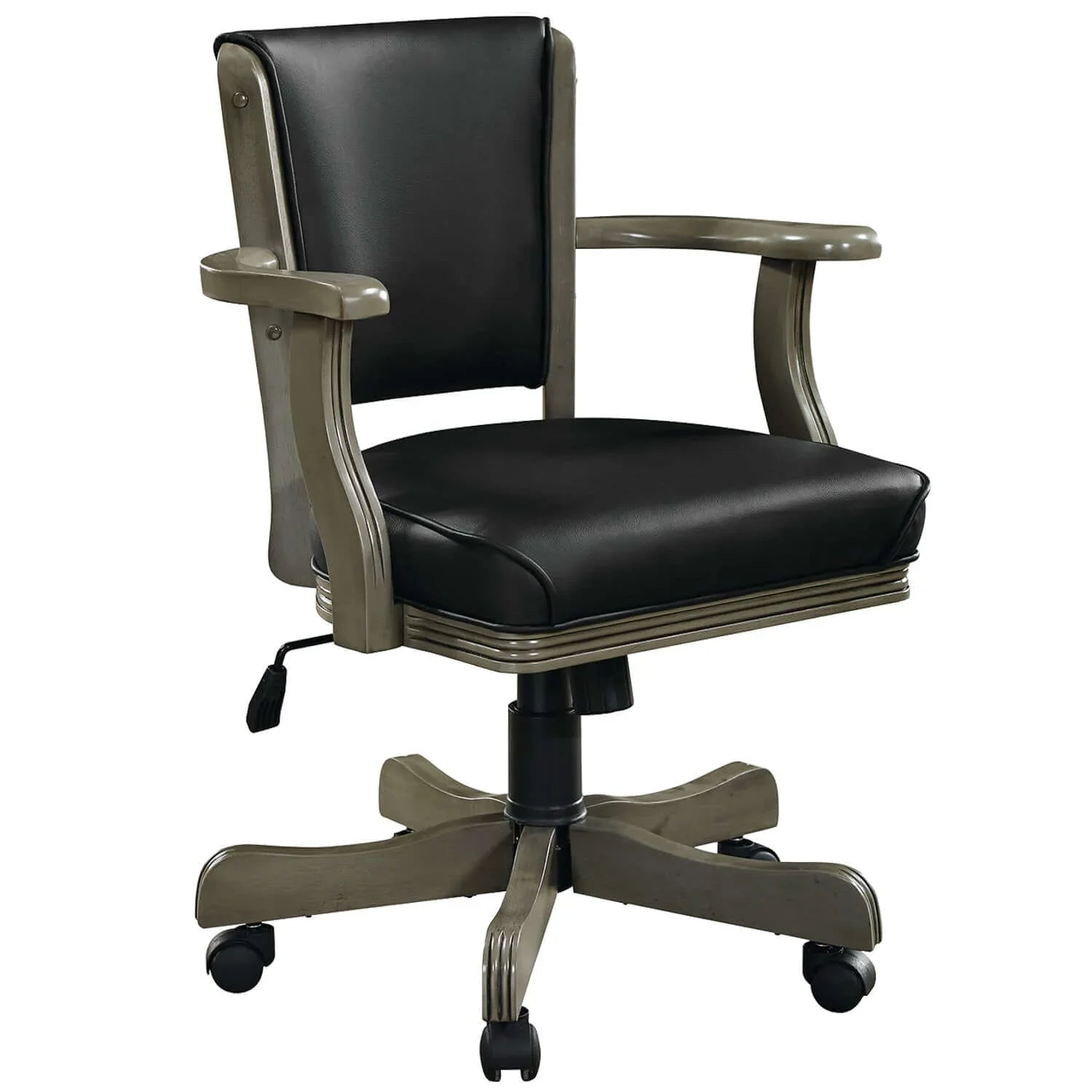 360 Degree Swivel Game Chair with Padded Armrests and Solid Wood Frame Slate Finish